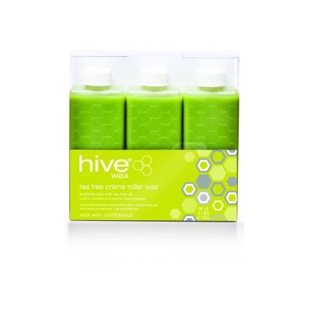 Hive Refill Roller Depilatory Roll on Wax Cartridges Tea Tree Creme Wax x 6 - 80g